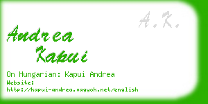 andrea kapui business card